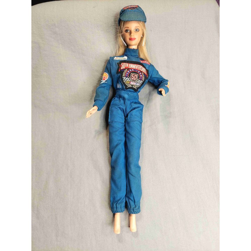 Mattel Blue NASCAR 50th Anniversary Coca-Cola Fashion Barbie Doll